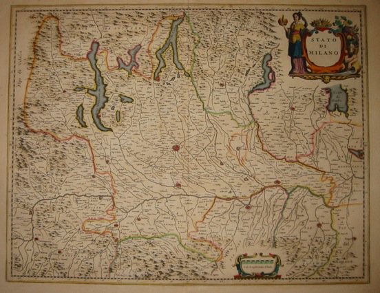 Blaeu Willem Janszoon (1571-1638) Stato di Milano 1640 Amsterdam 